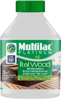 Italwood Exterior Water Based Wood Stain 3in1 Wax